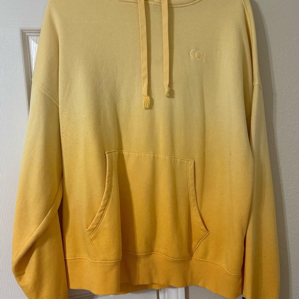 Champion Light Yellow Athletic Hoodie